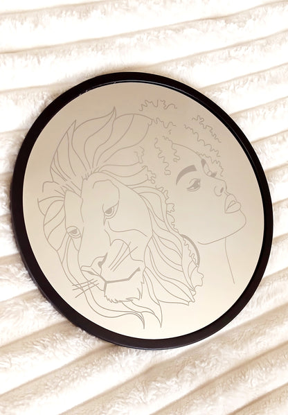 Miroir mural | Femme/Lion