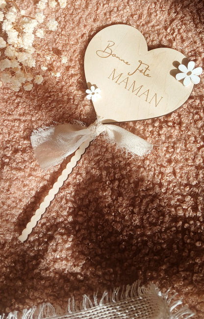 Topper à message – Fête des Mères | Fleurs