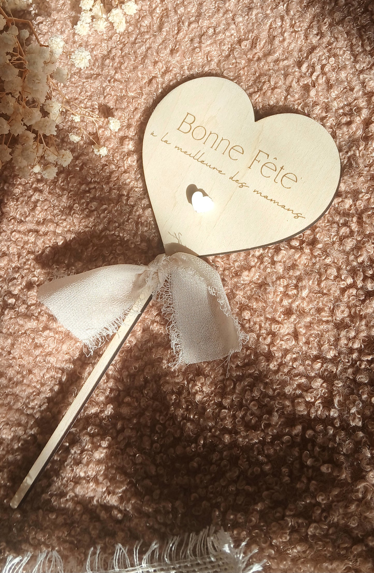 Topper à message – Fête des Mères | Cœur