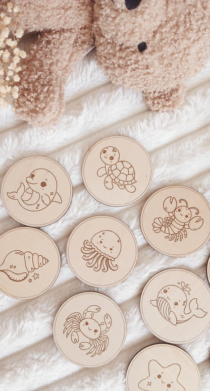 Mémo en bois | Sous l’océan