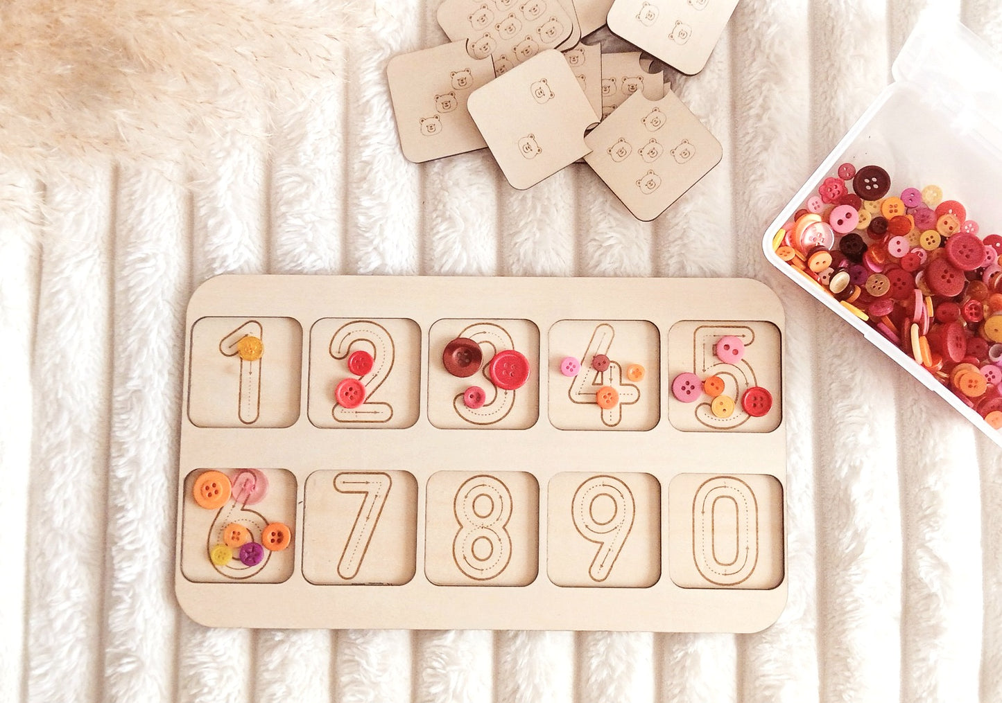Jeu éducatif en bois | Chiffres & Quantités