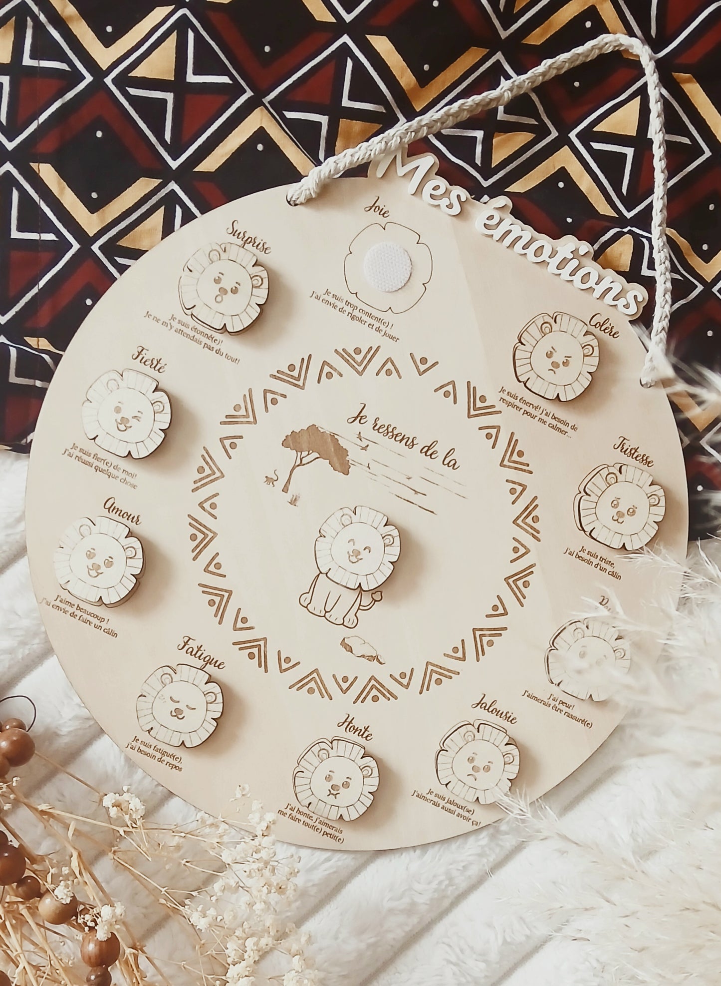 Cercle éducatif en bois | Mes émotions - LION