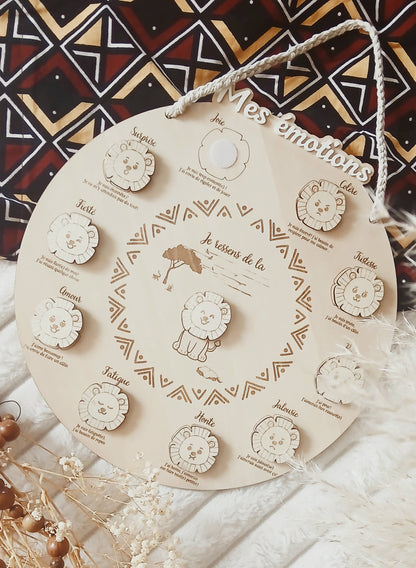 Cercle éducatif en bois | Mes émotions - LION