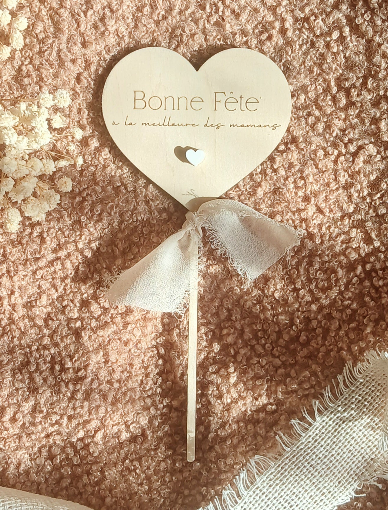 Topper à message – Fête des Mères | Cœur