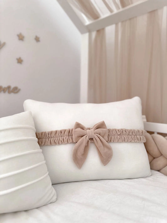 Coussin Velours avec Nœud