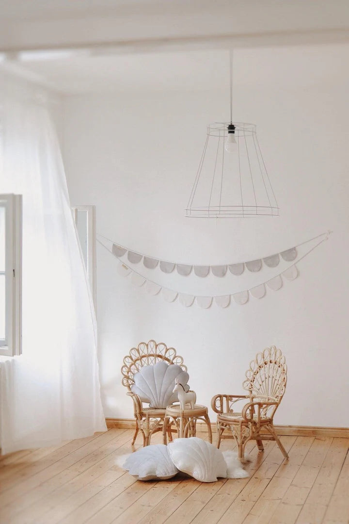 Coussin Coquillage Velours | Blanc